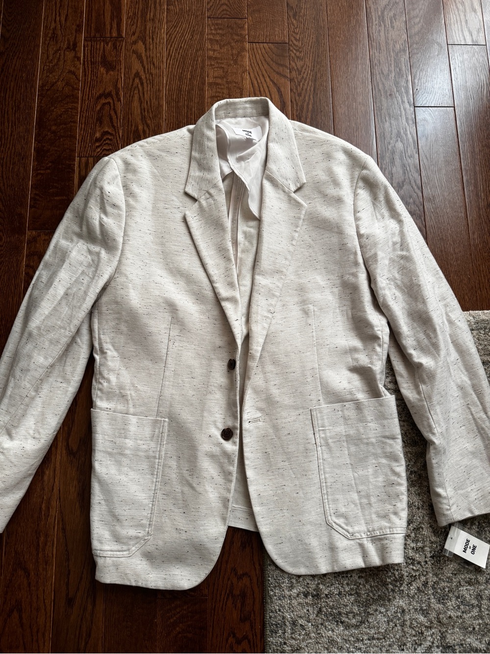 Men's Cream Linen-Blend Sport Coat - Unbranded